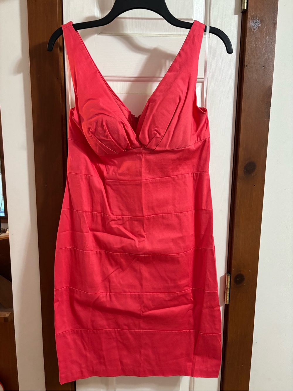 B. Smart V-Neck Red Slip Dress